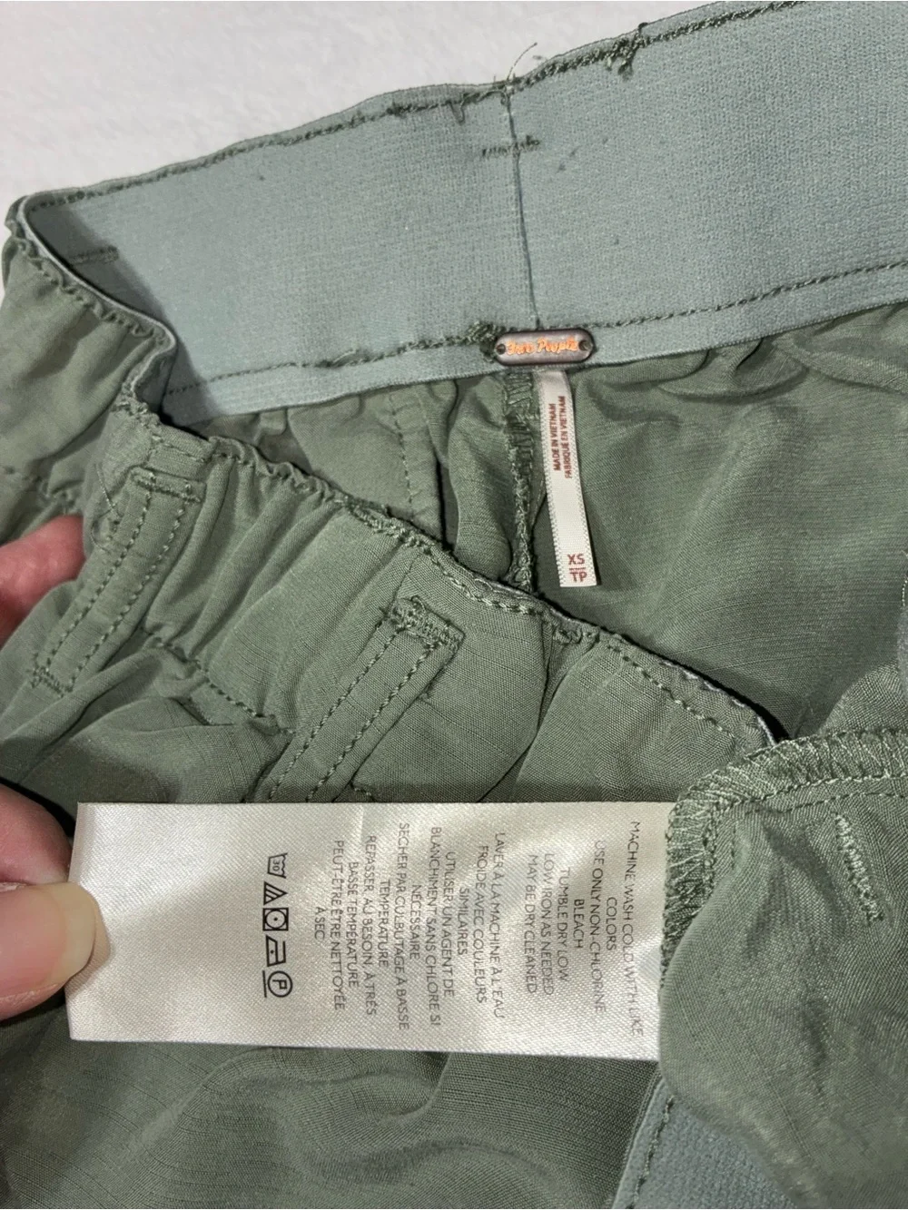 Free People High-Rise Wide Leg Pants in Sage Green
